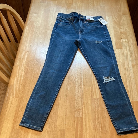 Express High Rise Ankle Legging Ripped Jeans - Picture 1 of 10